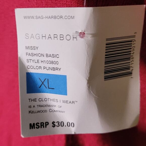 NWT Sag Harbor Fuzzy Knit Sweater XL Hot Pink Magenta Soft Cozy Cottagecore - Picture 6 of 12